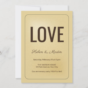 Convite de Aniversário de Amor Glow Golden Hour