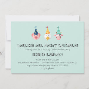 Convite De Aniversário De Animais Da Fazenda