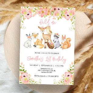 Convite de Aniversário de Animais da Floresta