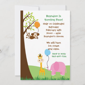 Convite de aniversário de Animais da Selva
