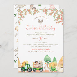 Convite de aniversário de animais de exploração