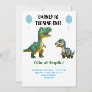 Convite de aniversário de Animais do Dinossauro Ci