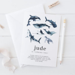Convite de Aniversário de Animais do Oceano