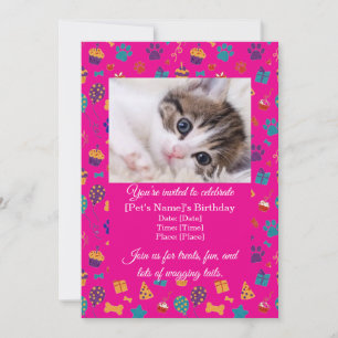 Convite de Aniversário de Animal de Estimação Pers