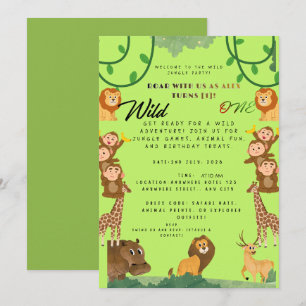 Convite de Aniversário de Animal Selvagem Editável