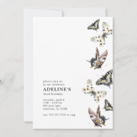 Convite de aniversário de Aquarela da Borboleta