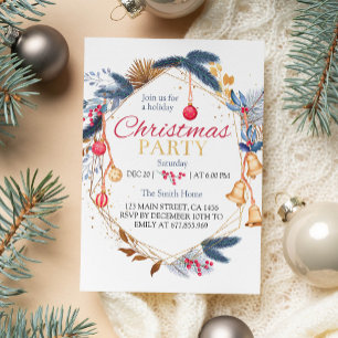 Convite de aniversário de Aquarela Natal