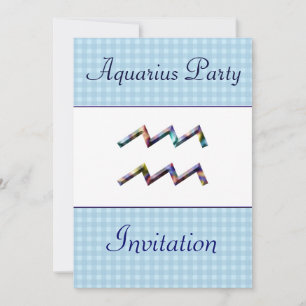 Convite de aniversário de Aquário - Zodíaco