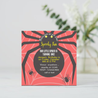 CONVITE DE ANIVERSÁRIO DE ARANHA DIVERTIDO E ASSUS