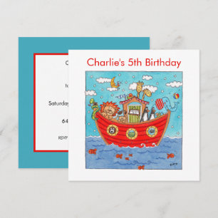 Convite de Aniversário de Arca de Noah Personaliza