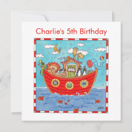 Convite de Aniversário de Arca de Noah Personaliza