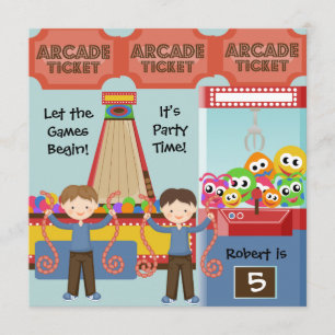 Convite de aniversário de Arcade Personalizado