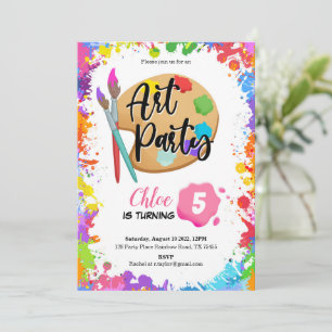 Convite de aniversário de arte