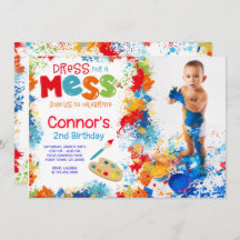 Convite de aniversário de arte com foto