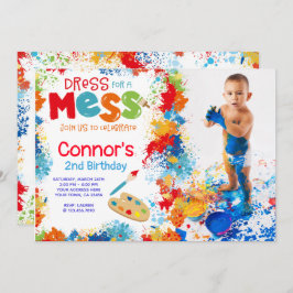 Convite de aniversário de arte com foto