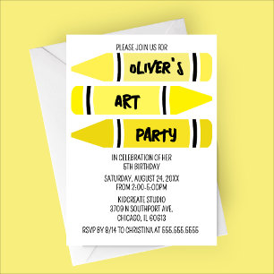 Convite de aniversário de Arte de Yellow Ombre Cra