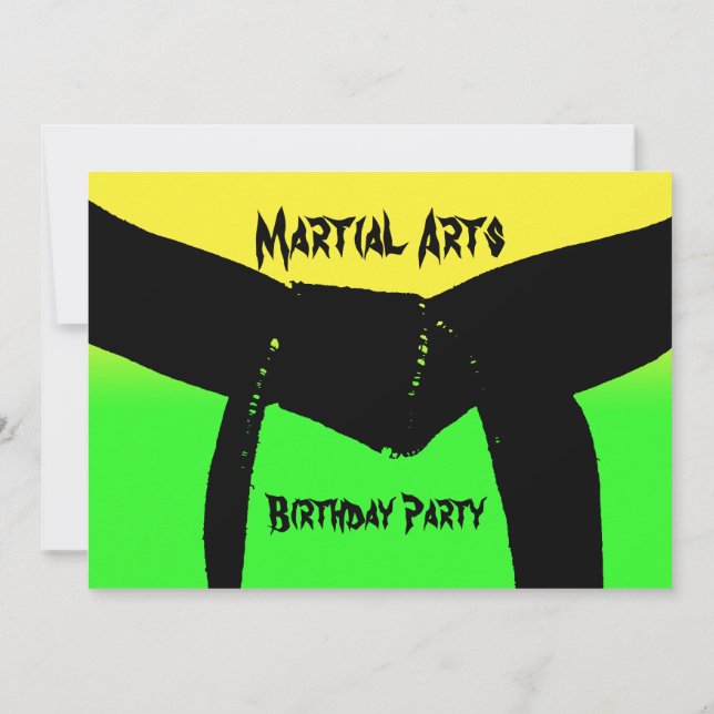 Convite de aniversário de Artes Marciais (Verso)