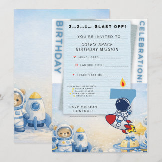 Convite de Aniversário de Astronauta – Decolagem p
