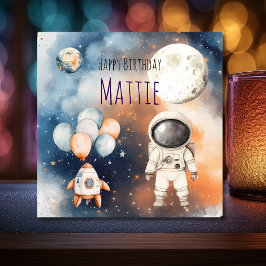 Convite de Aniversário de Astronauta do Espaço Cut