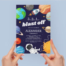 Convite de Aniversário de Astronauta Espacial