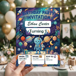 Convite de Aniversário de Astronauta - Espaço Pers