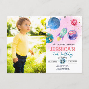 Convite de Aniversário de Astronauta Festa de Meni