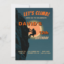 Convite de Aniversário de Aventura de Escalada em 