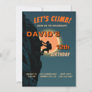 Convite de Aniversário de Aventura de Escalada em
