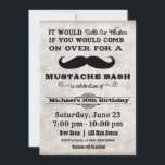 Convite de aniversário de Bacia Mustache<br><div class="desc">Convite de aniversário de Bacia Mustache. Faria cócegas nos sussurros se você pegasse para um cesto de bigode!</div>