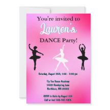 Convite de Aniversário de Bailarina de Dança