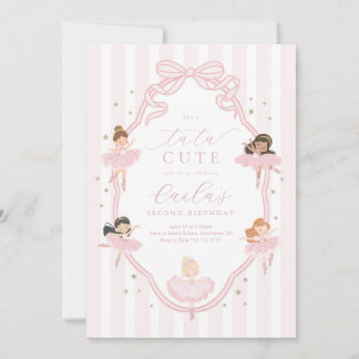 Convite de Aniversário de Bailarina Fofa com Laço