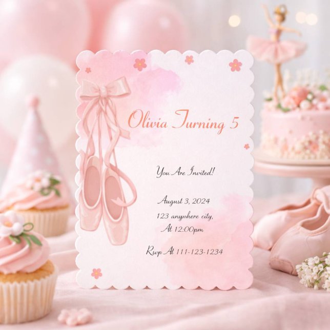 CONVITE DE ANIVERSÁRIO DE BAILARINA PARA MENINAS (Criador carregado)