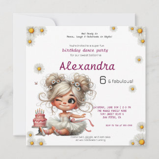 Convite de aniversário de bailarina Quirky