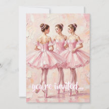 convite de aniversário de bailarina rosa coquete