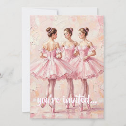 convite de aniversário de bailarina rosa coquete