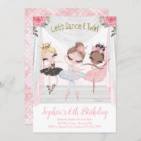 Convite de aniversário de Ballerina