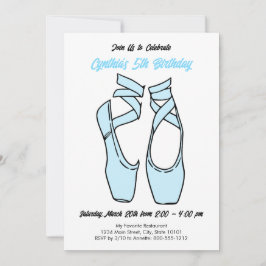 Convite de Aniversário de Ballet Azul Minimalista