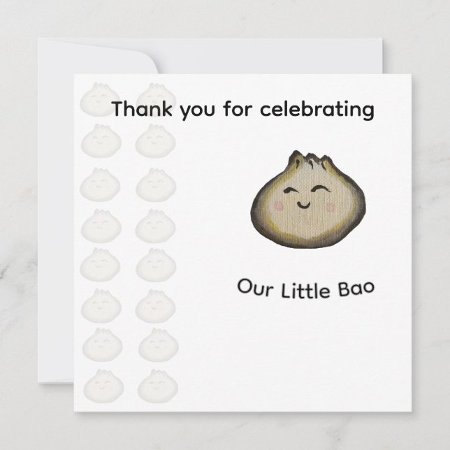 Convite de Aniversário de Bao Dumpling (Frente)