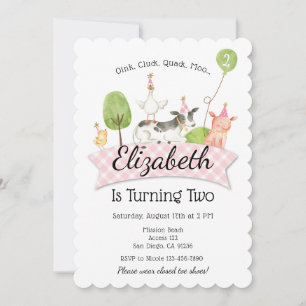 Convite de aniversário de Barnyard Fazenda