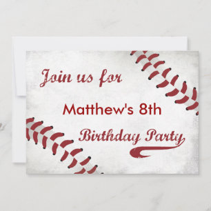 Convite de aniversário de Baseball Pensado