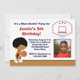 Convite de aniversário de basquete