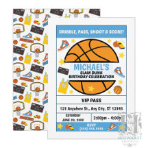 Convite de Aniversário de Basquete