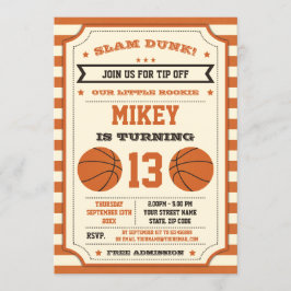 Convite de aniversário de basquete