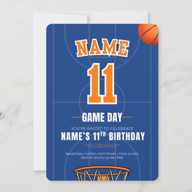 Convite de Aniversário de Basquete de Nova York |  (Frente)
