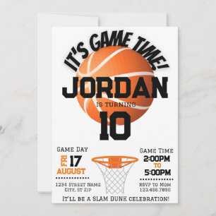 Convite de Aniversário de Basquete de Slam Dunk