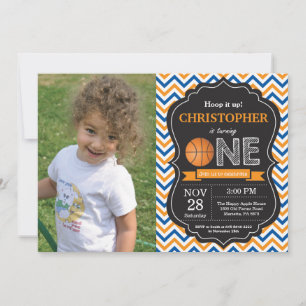 Convite de Aniversário de Basquete Festa de 1º Ani