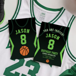 Convite de Aniversário de Basquete Jersey