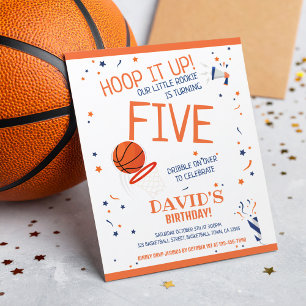 Convite de Aniversário de Basquete para Pequeno No