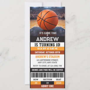 Convite de Aniversário de Basquete Personalizado