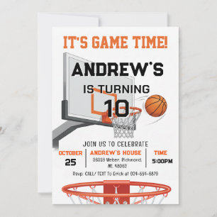Convite de Aniversário de Basquete Personalizado c